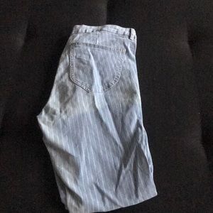 Baby blue striped skinny jeans